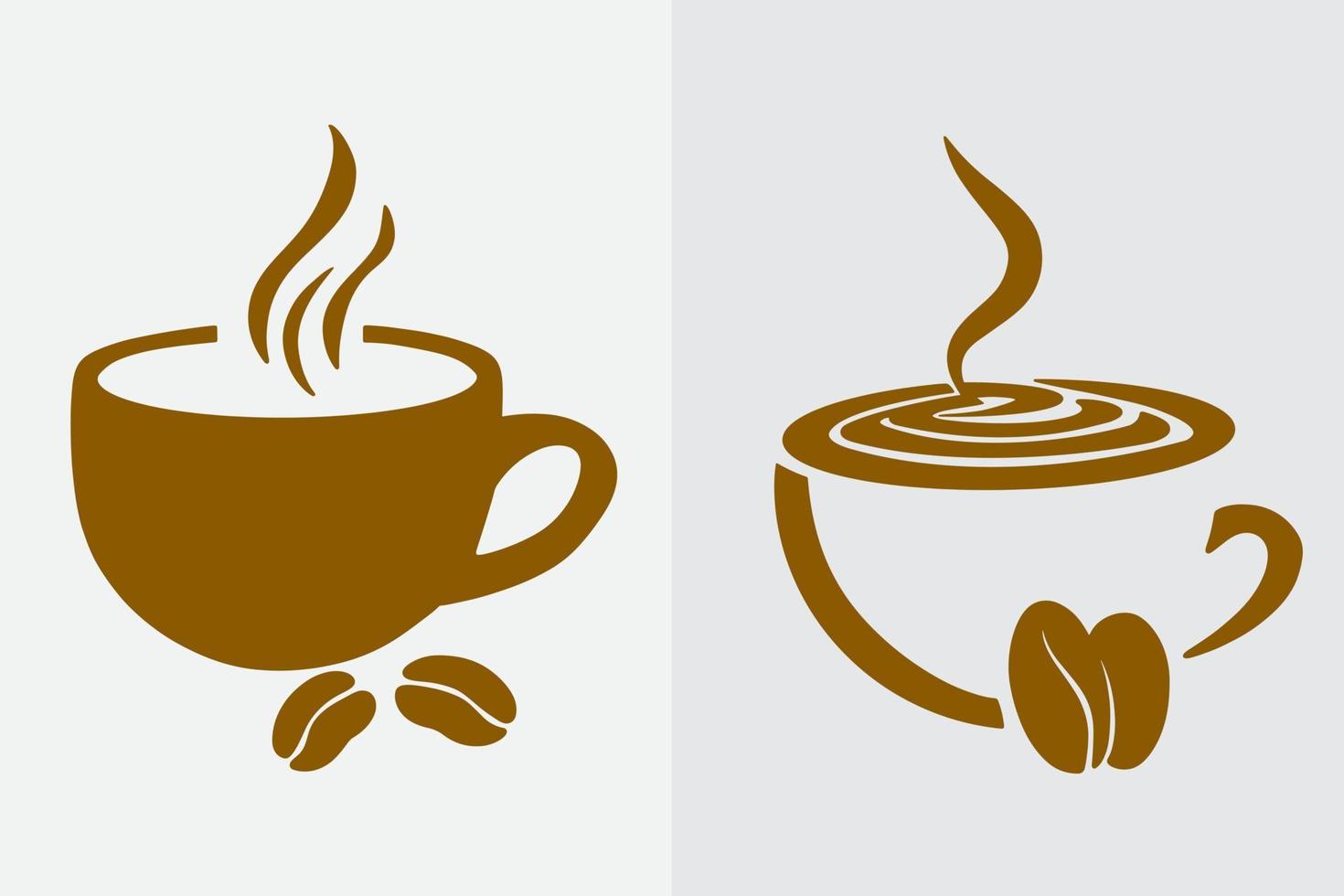 café simple línea arte logo icono premium vector