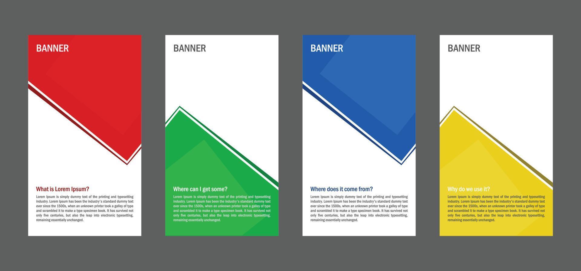 vector libre de banner vertical abstracto