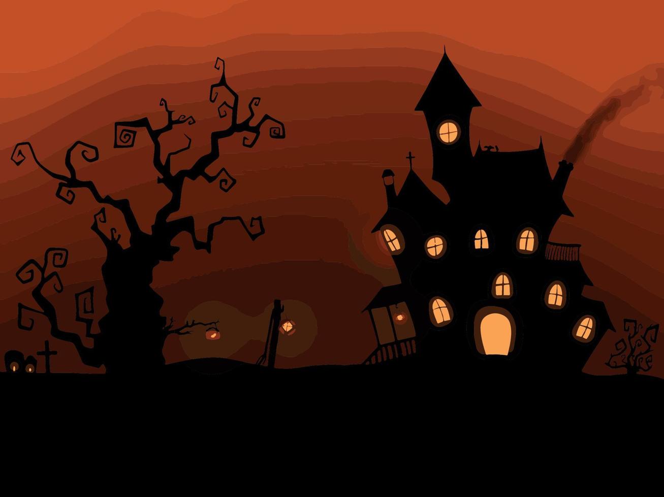 ilustración del castillo de halloween vector