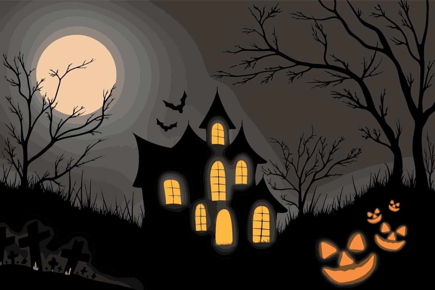 ilustración del castillo de halloween vector