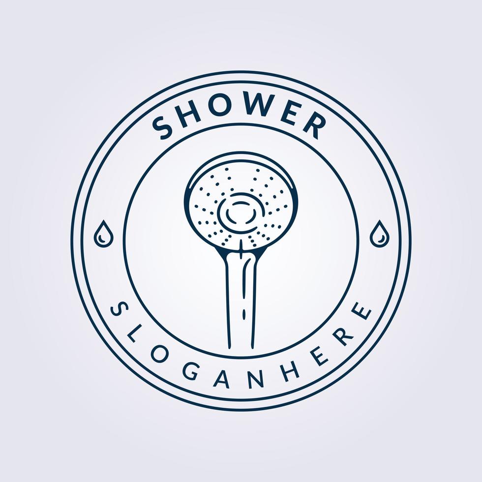 shower bath badge bathroom logo line vector illustration design