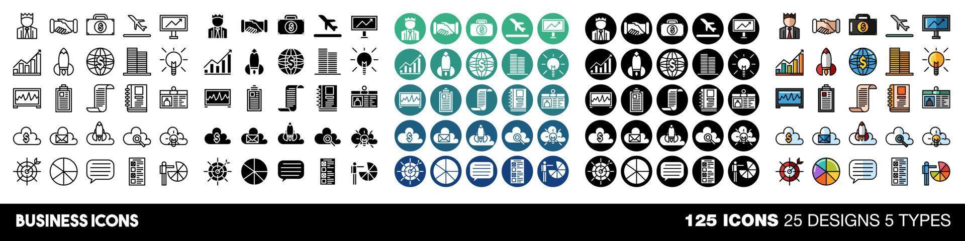 iconos de negocios vector set colección diseño gráfico