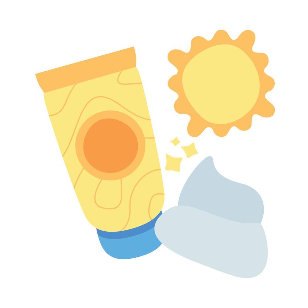 ilustración vectorial de crema solar aislada en fondo blanco vector