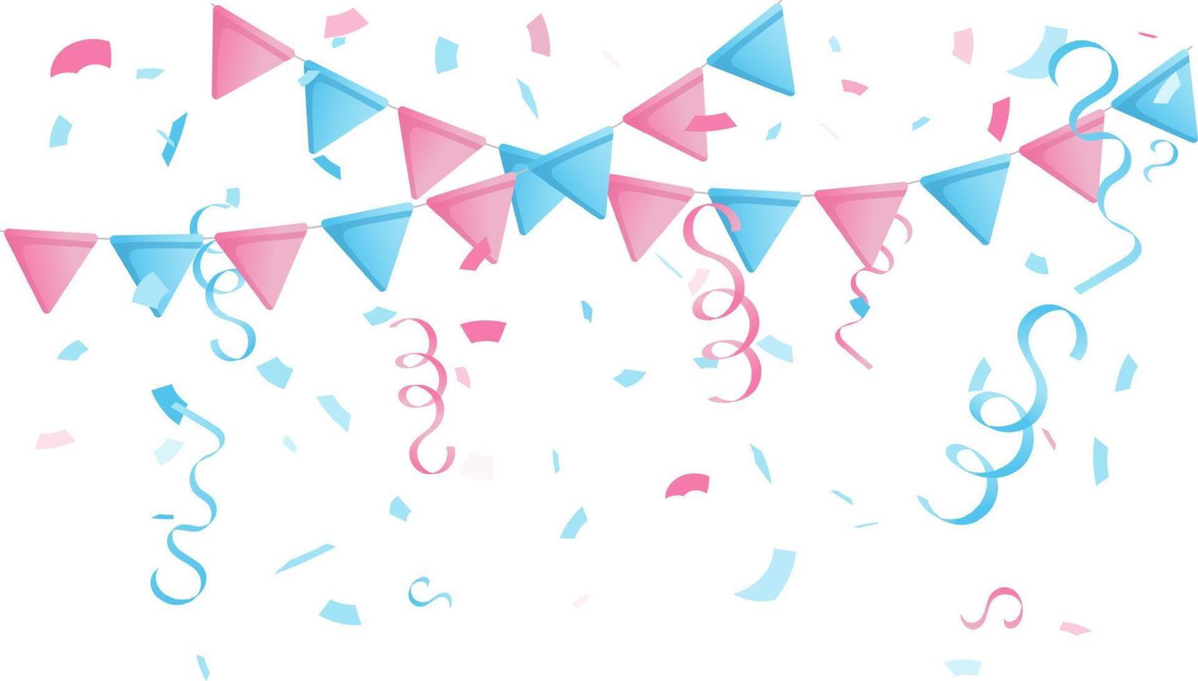 Firecrackers, confetti and flags for the party. Celebration, carnival, event. vector