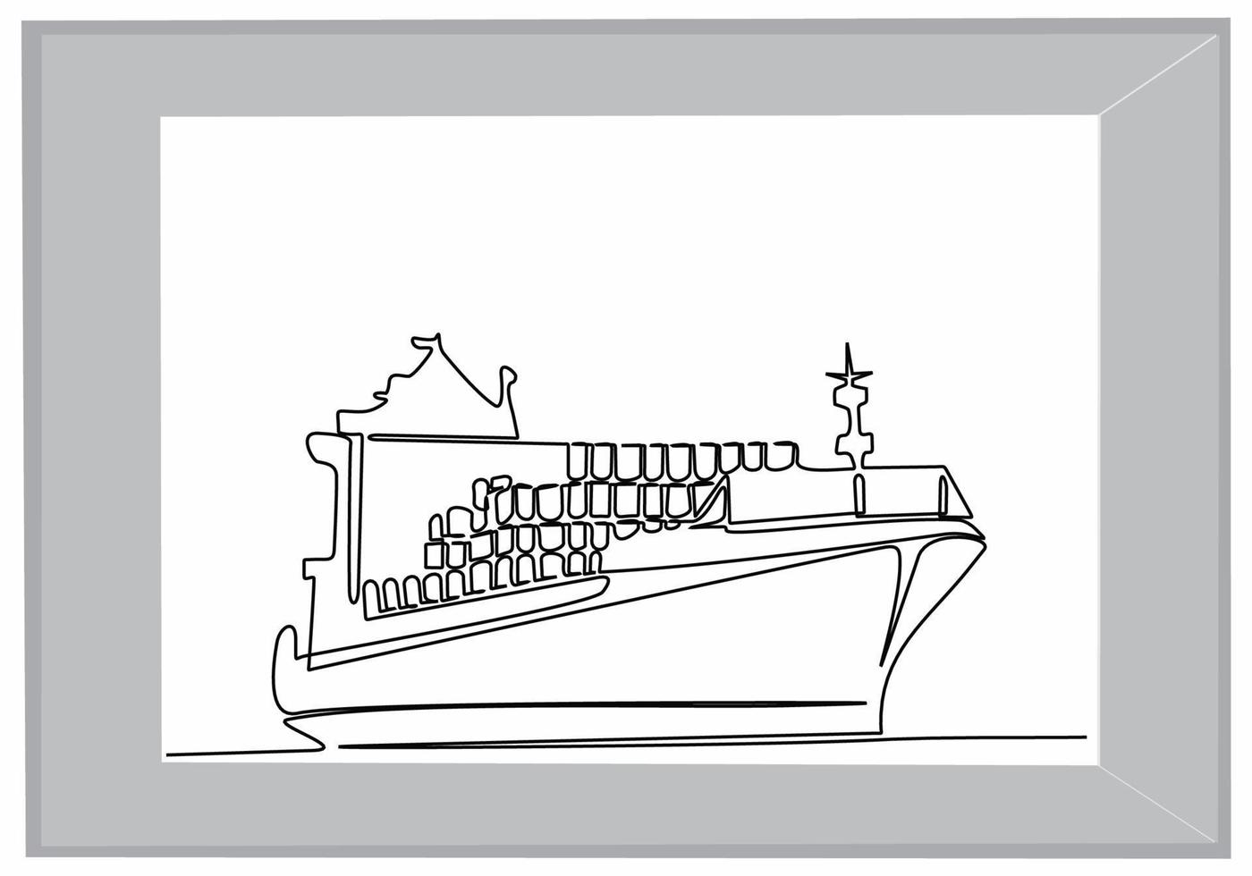 ship continuous line art vector