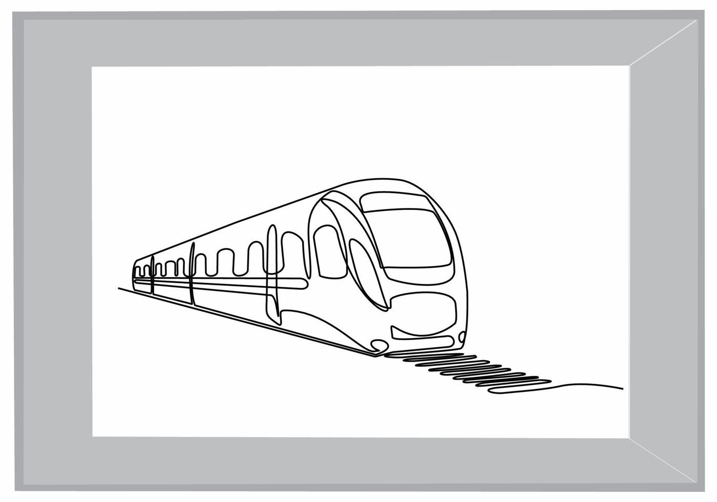 train continuous line art vector