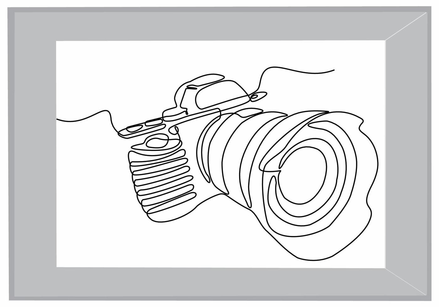 continuous line camera vector