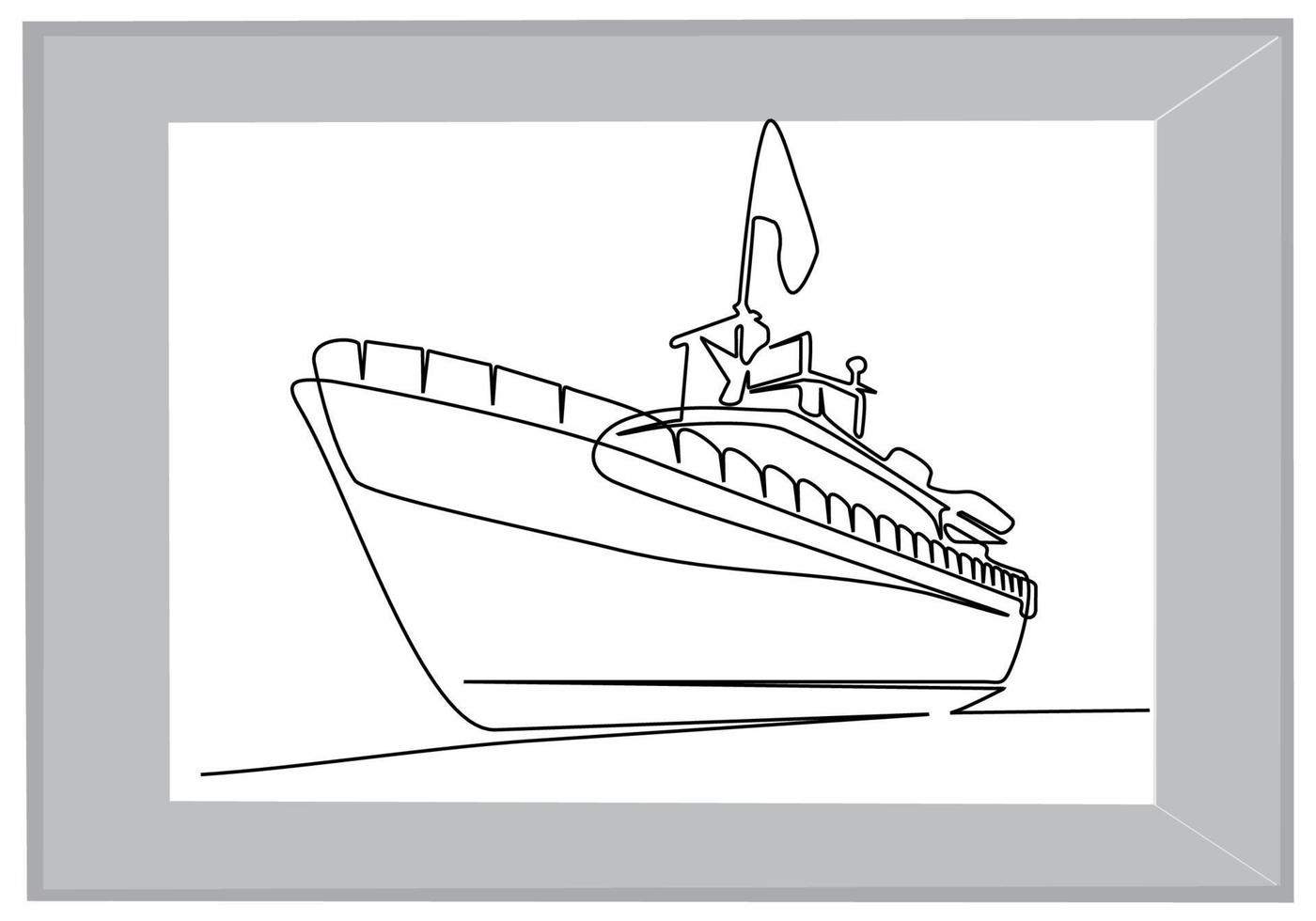 ship continuous line art vector