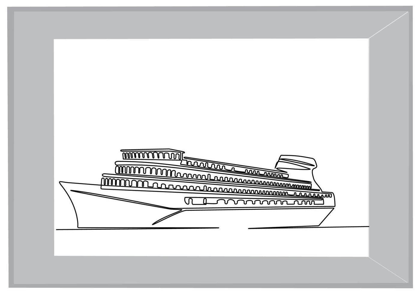 ship continuous line art vector