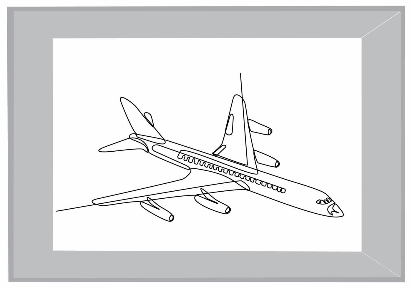 continuous line of aircraft vector