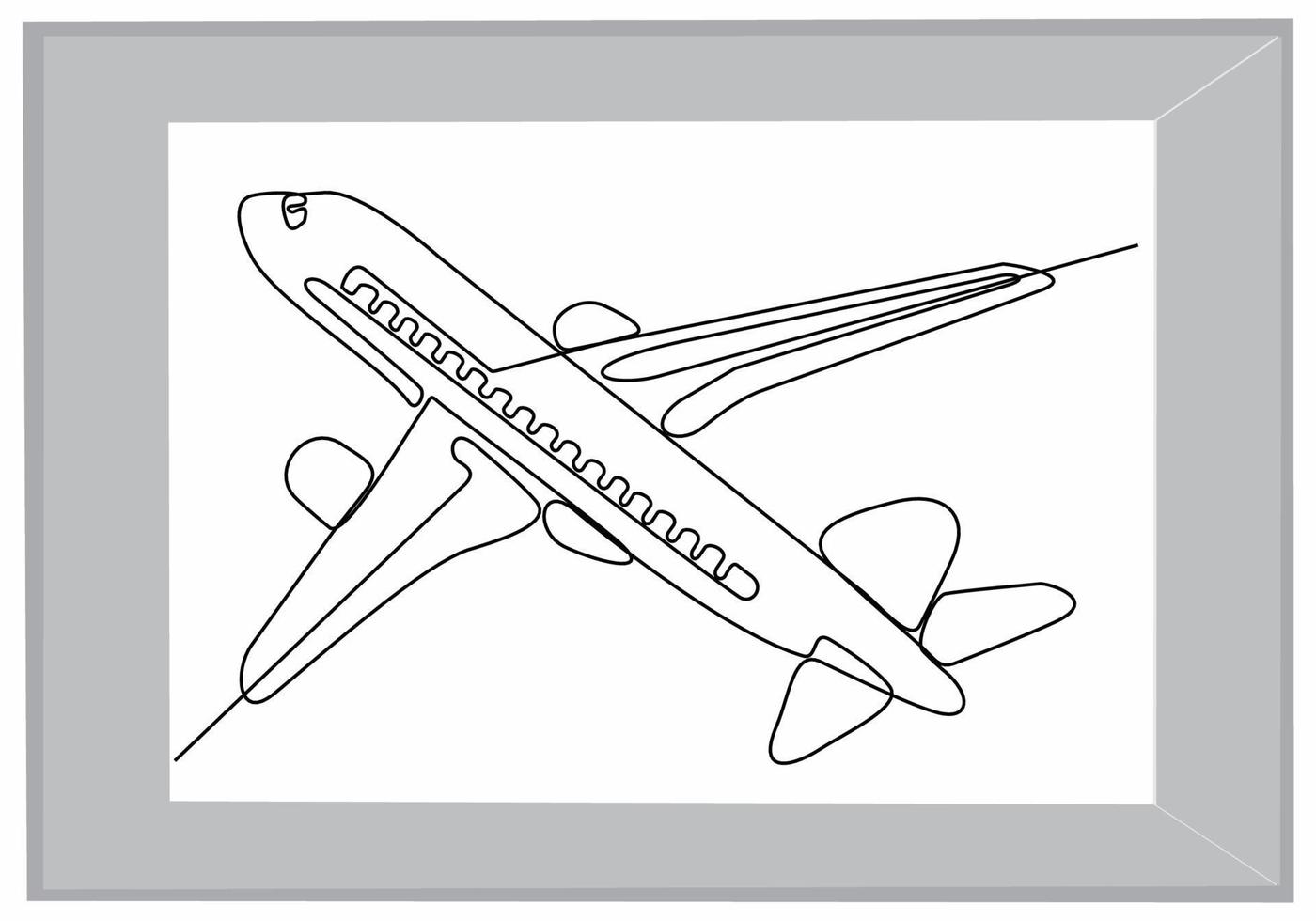 continuous line of aircraft vector