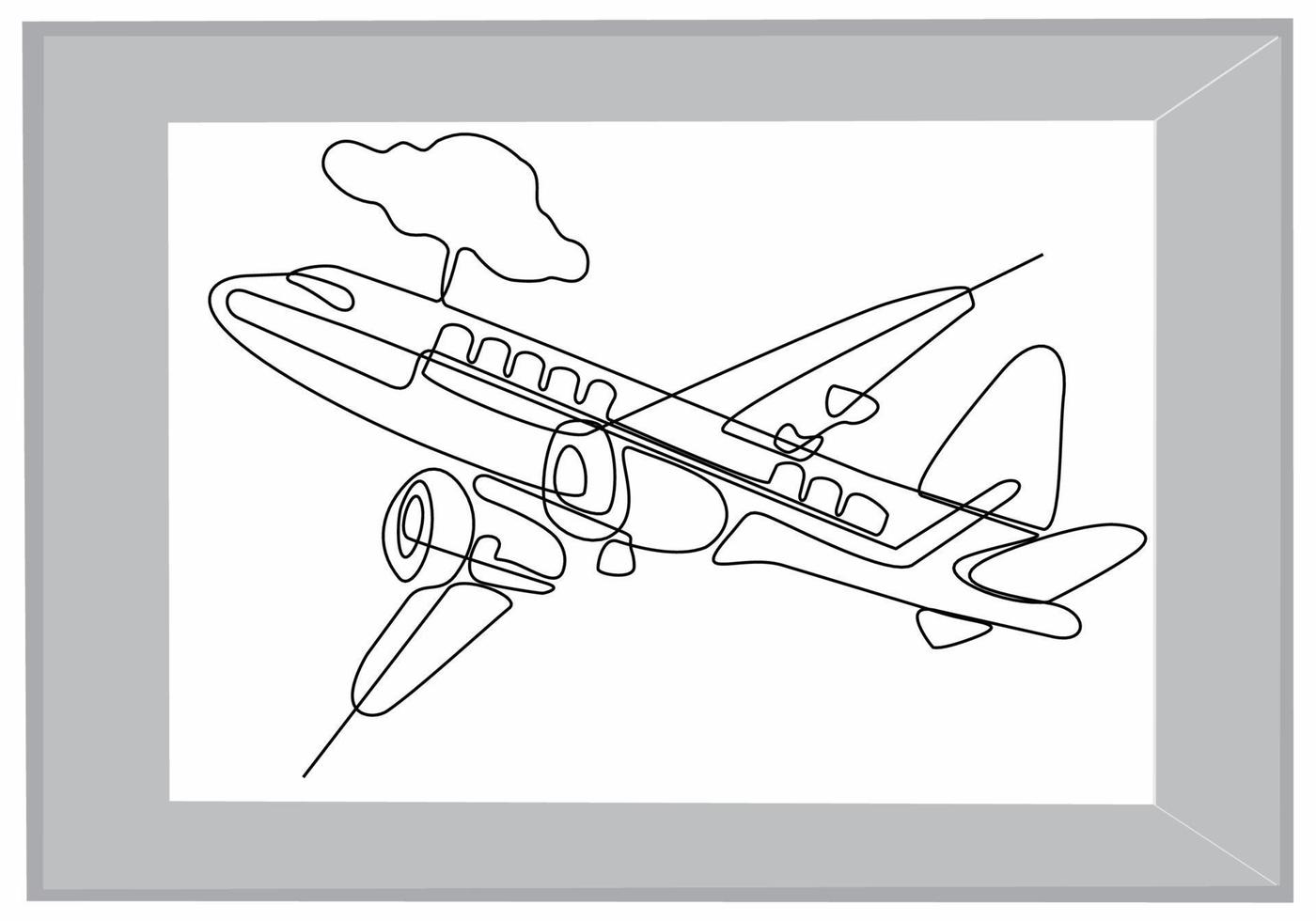 continuous line of aircraft vector
