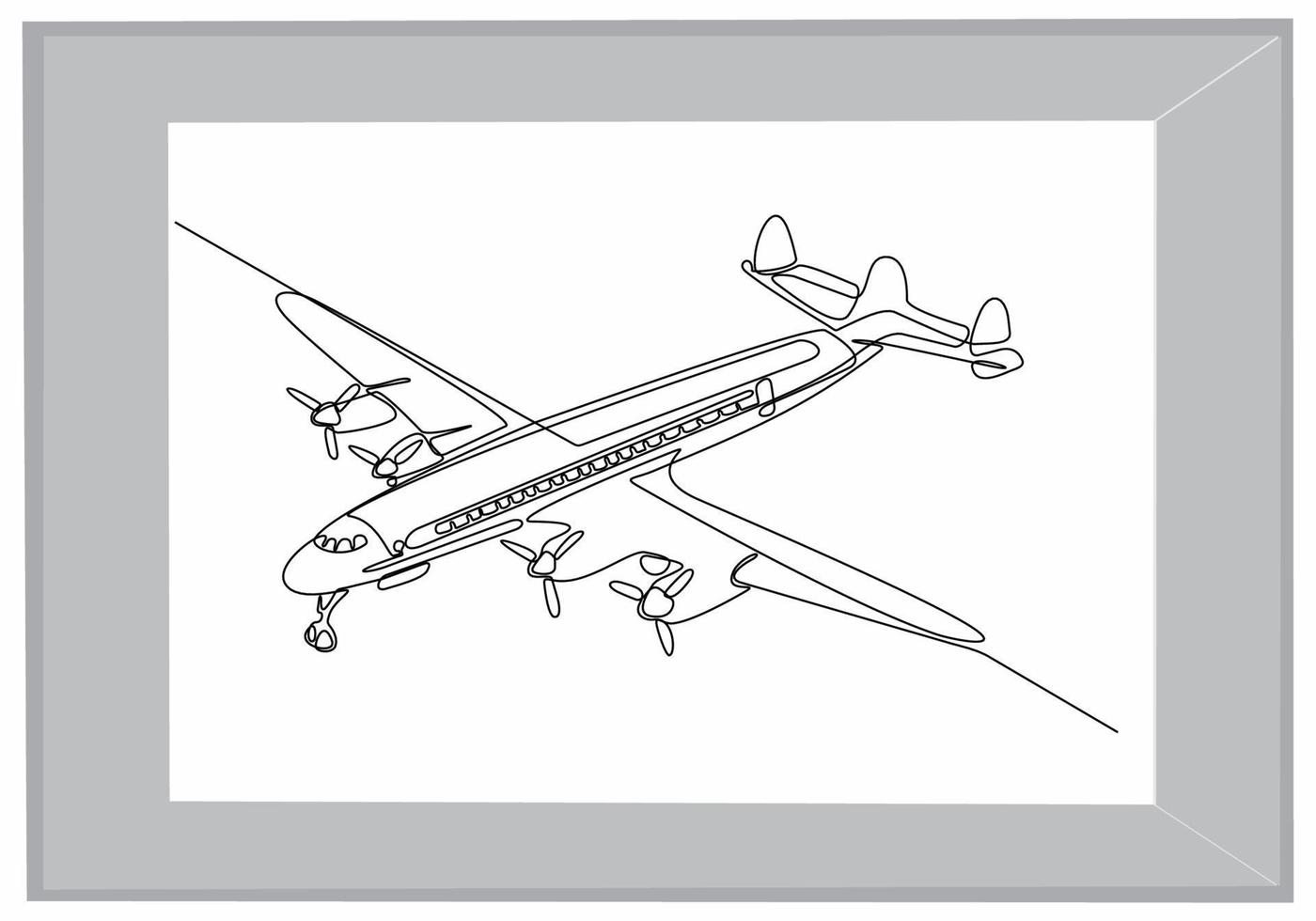 continuous line of aircraft vector