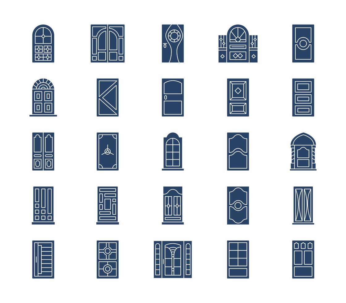 conjunto de iconos de puerta vector