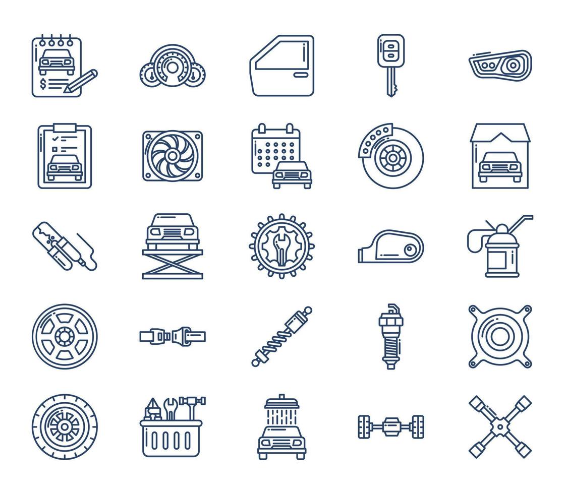 Car parts and service icon set 12744870 Vector Art at Vecteezy