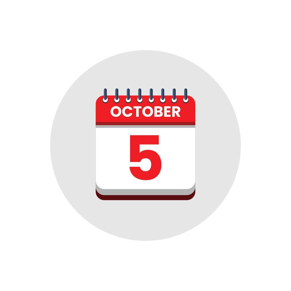 Calendar date icon. day of the month icon. Event schedule date. Appointment time. Planner agenda, calendar month OCTOBER schedule and Time planner. Day reminder. Vector ICON