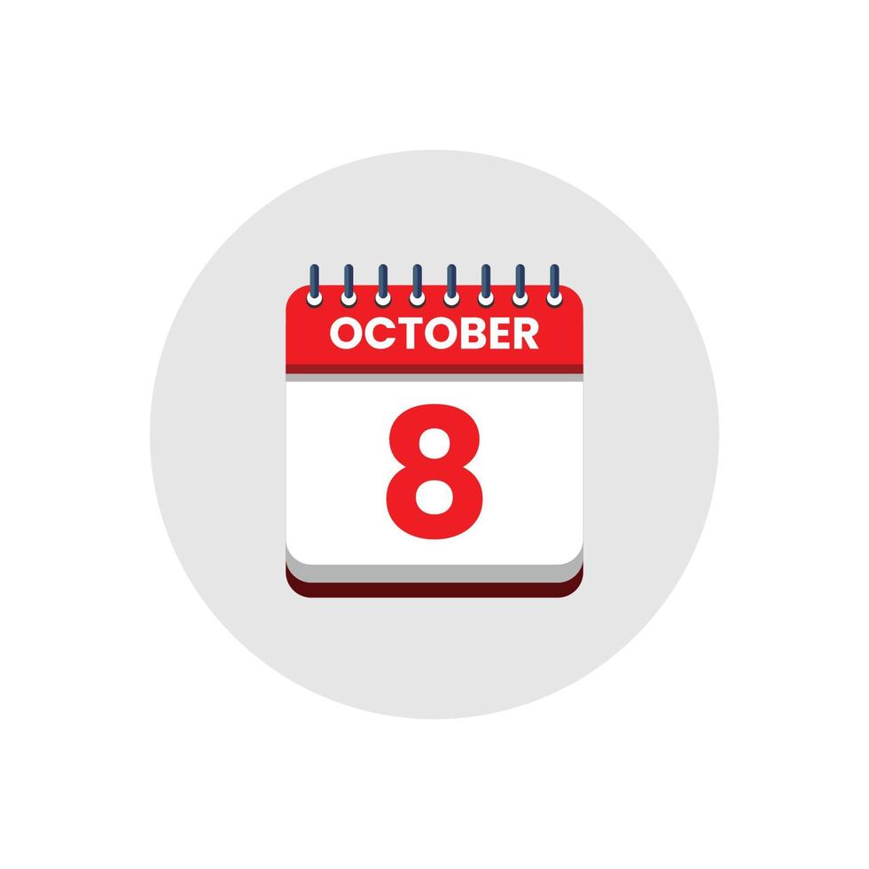 Calendar date icon. day of the month icon. Event schedule date. Appointment time. Planner agenda, calendar month OCTOBER schedule and Time planner. Day reminder. Vector ICON