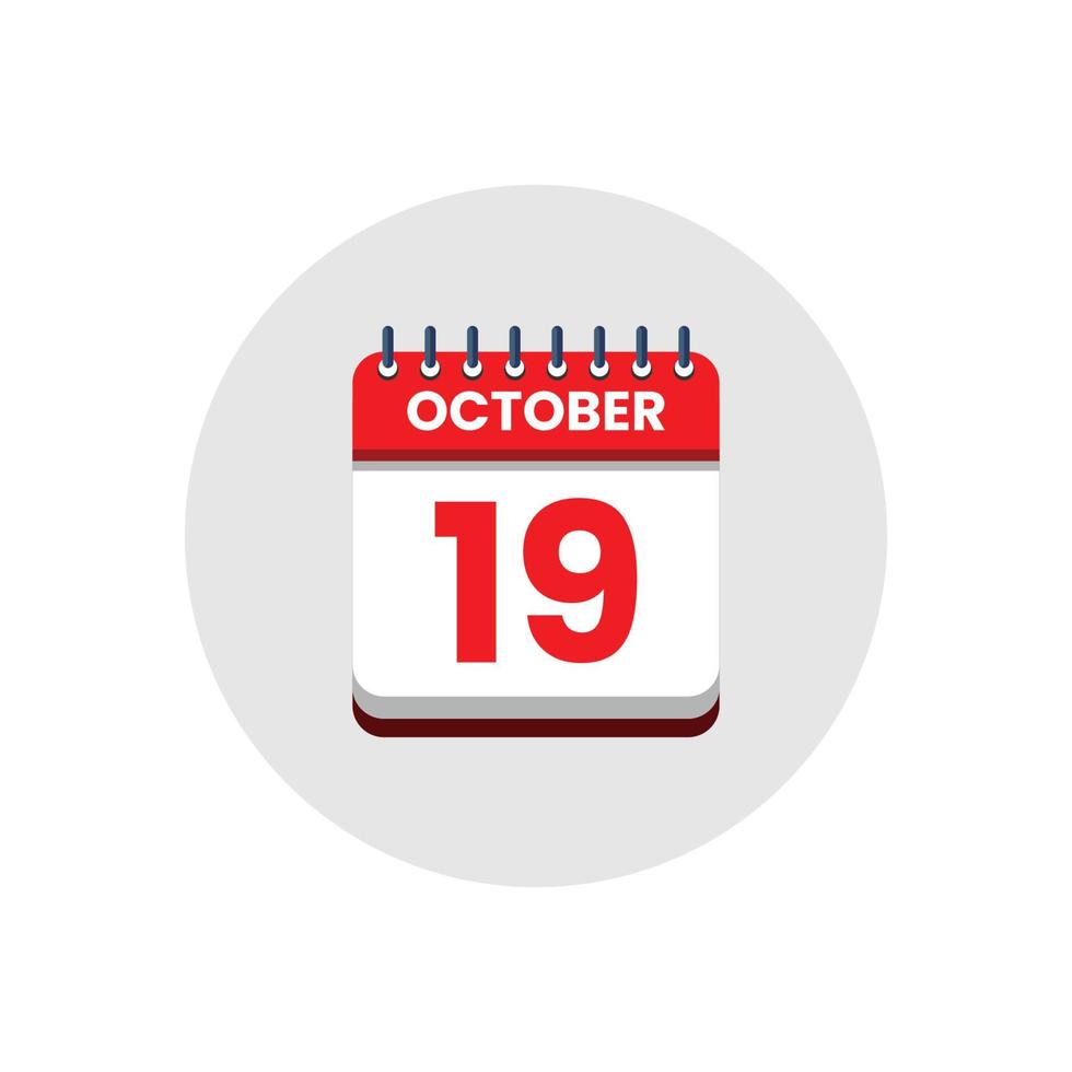 Calendar date icon. day of the month icon. Event schedule date. Appointment time. Planner agenda, calendar month OCTOBER schedule and Time planner. Day reminder. Vector ICON