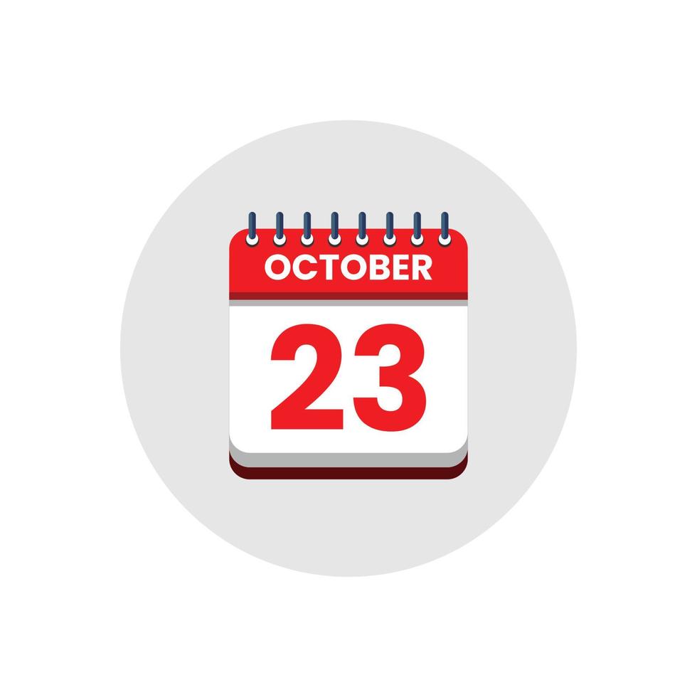 Calendar date icon. day of the month icon. Event schedule date. Appointment time. Planner agenda, calendar month OCTOBER schedule and Time planner. Day reminder. Vector ICON