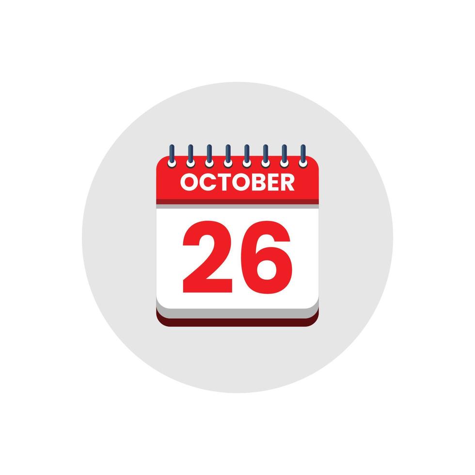 Calendar date icon. day of the month icon. Event schedule date. Appointment time. Planner agenda, calendar month OCTOBER schedule and Time planner. Day reminder. Vector ICON