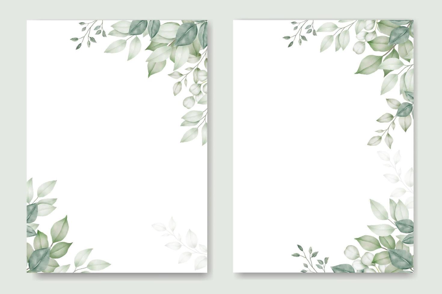 Watercolor Floral Wedding invitation Card Template vector