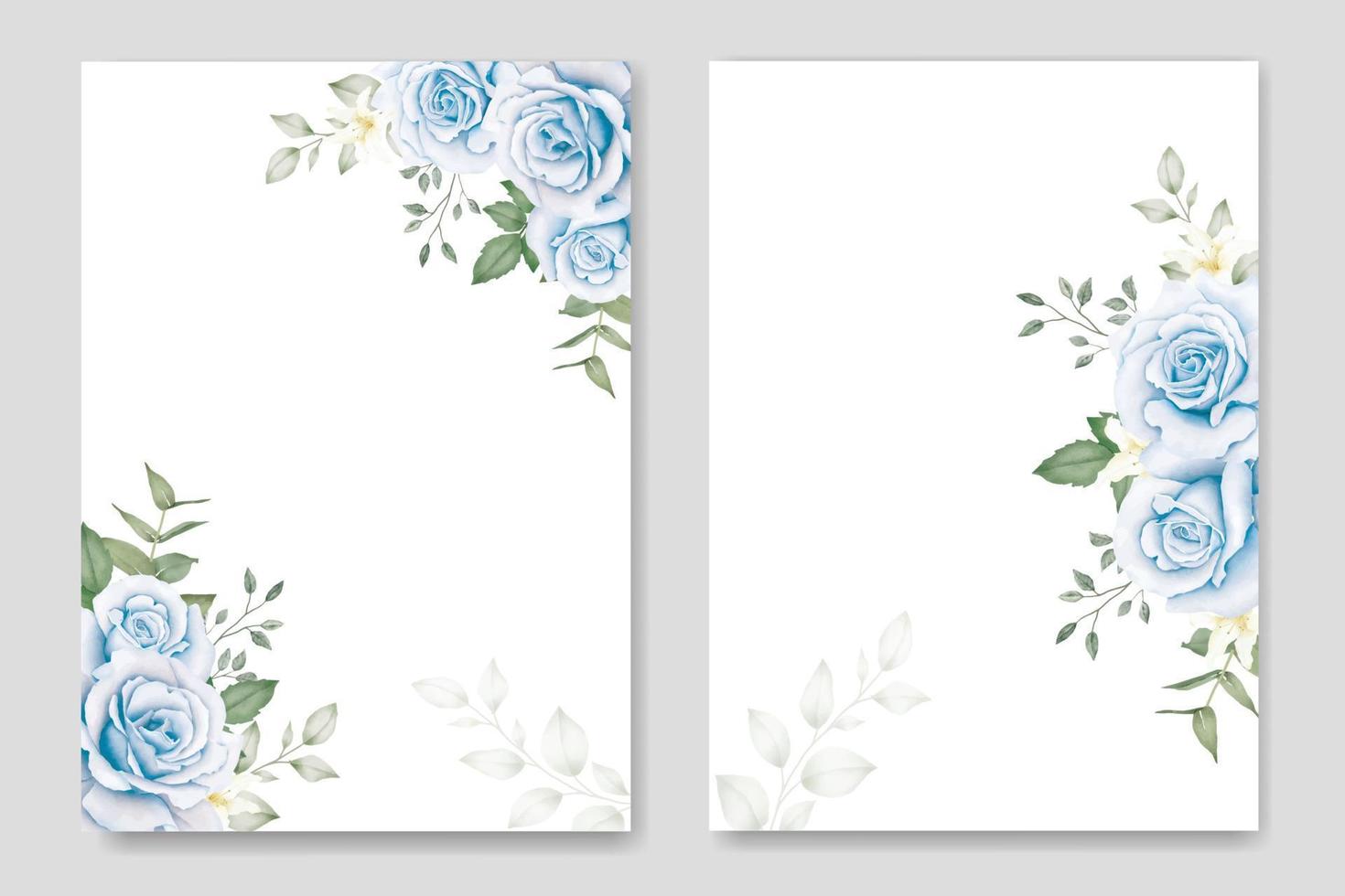 plantilla de tarjeta de invitación de boda floral acuarela vector