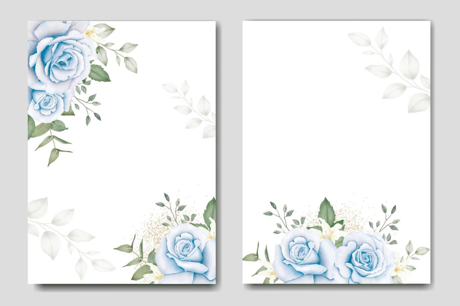 Watercolor Floral Wedding invitation Card Template vector