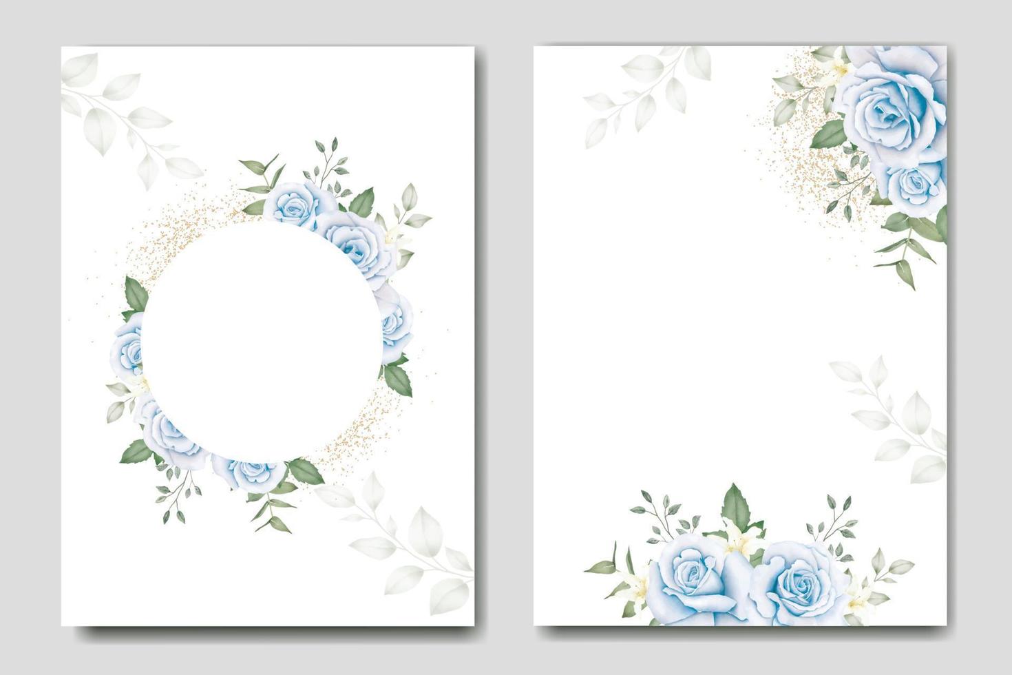 Watercolor Floral Wedding invitation Card Template vector