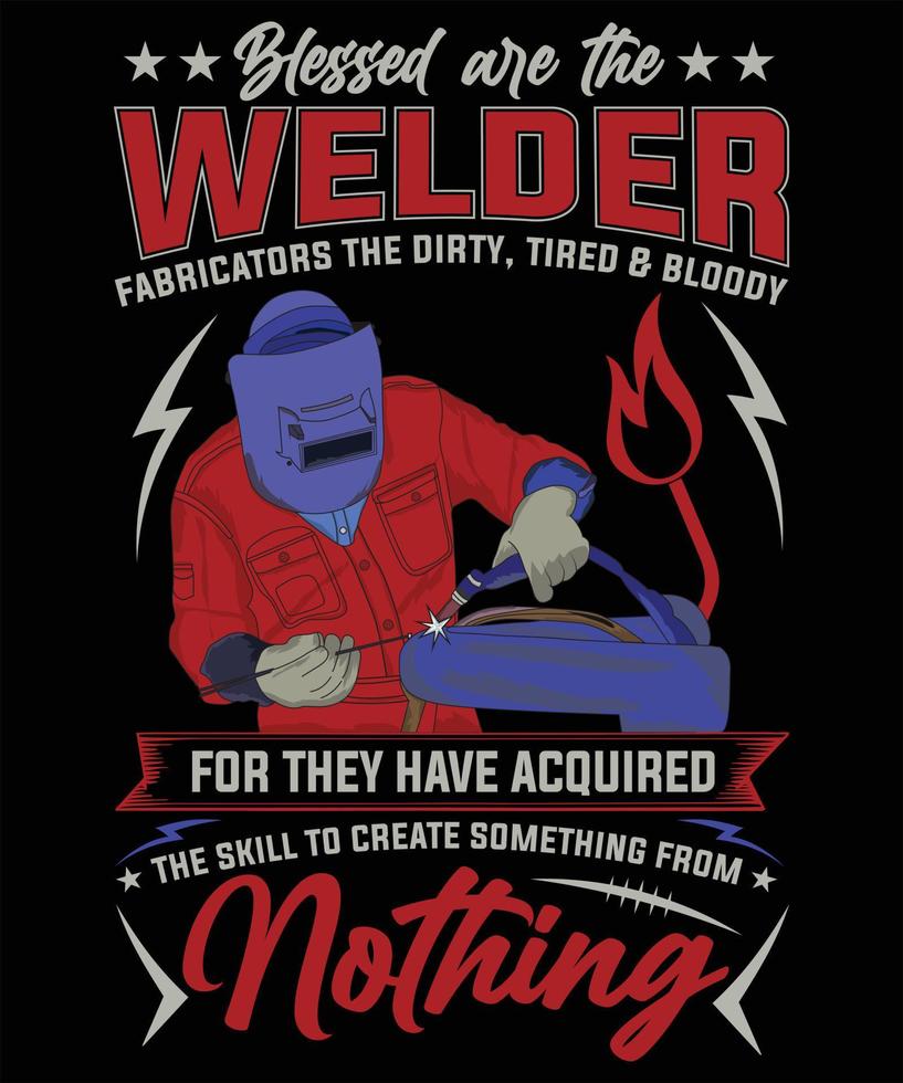 Welder Customized T-shirt Design vector