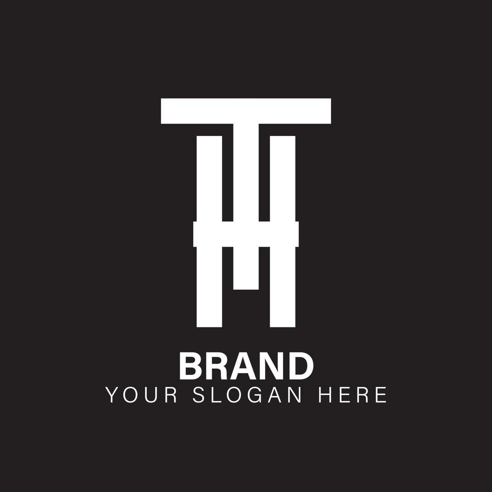 letter TH or HT monogram logo icon vector