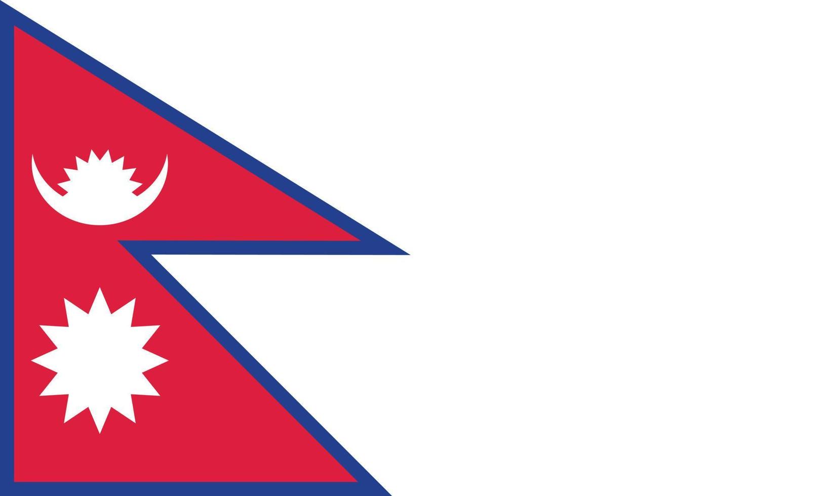 Ilustración de vector de bandera nacional de Nepal. bandera de nepal