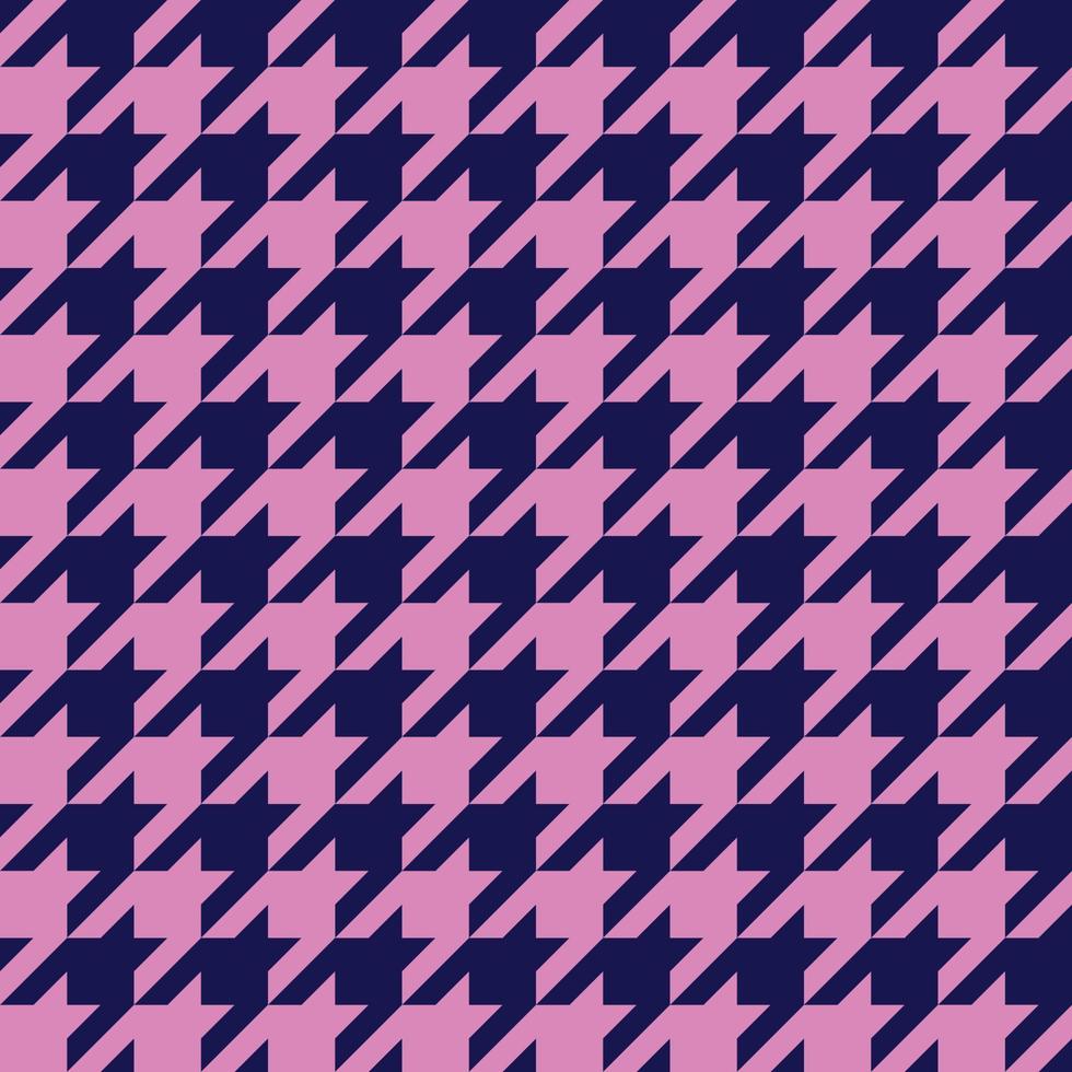 Navy blue and Pink Seamless houndstooth vector pattern.