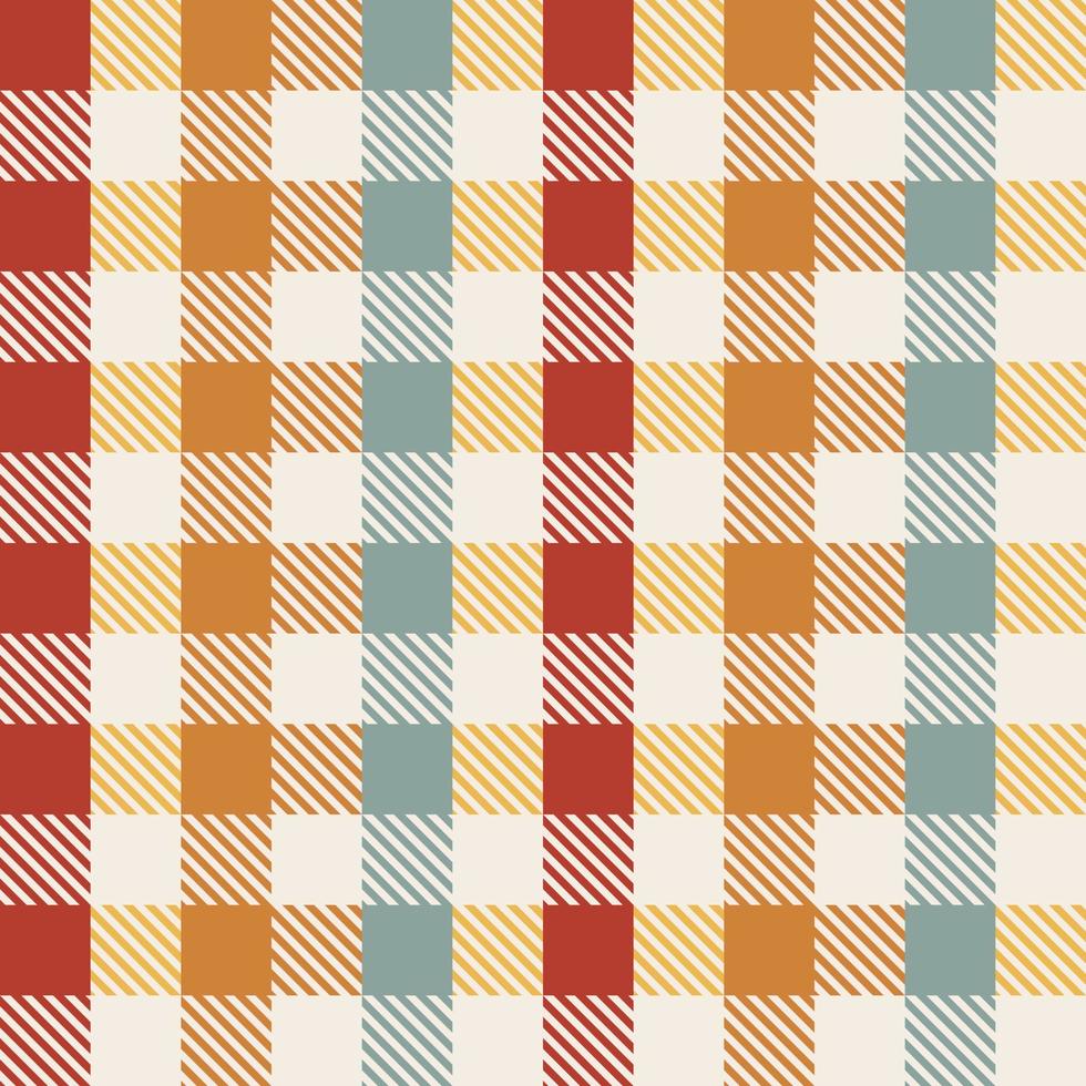 Warm and summer color checkered background, plaid texture seamless pattern fabric checkered background, gingham background vector