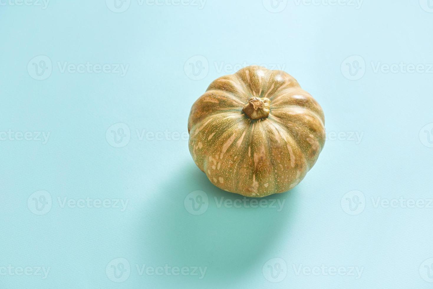 único aislado de calabaza fresca en azul foto