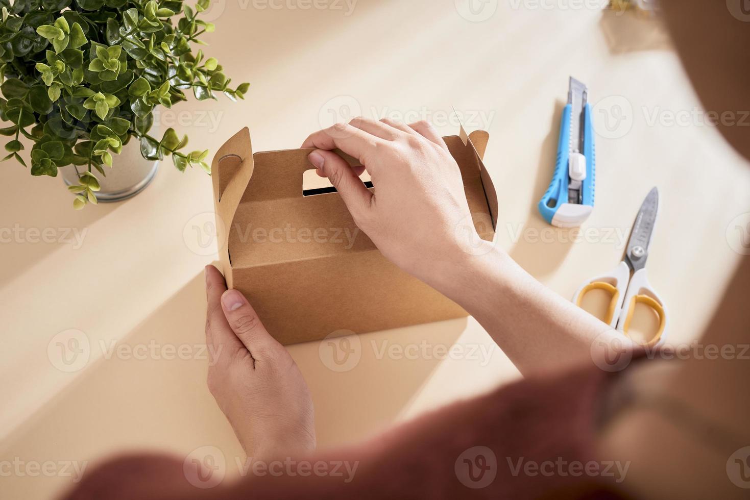 Making a gift box. DIY concept. Step-by-step photo instruction