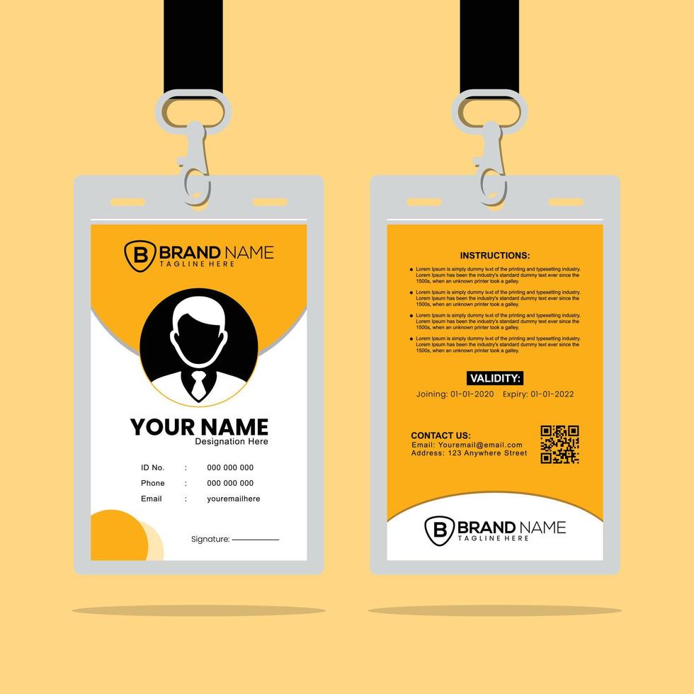 Clean and Simple Staff Card Design Template vector