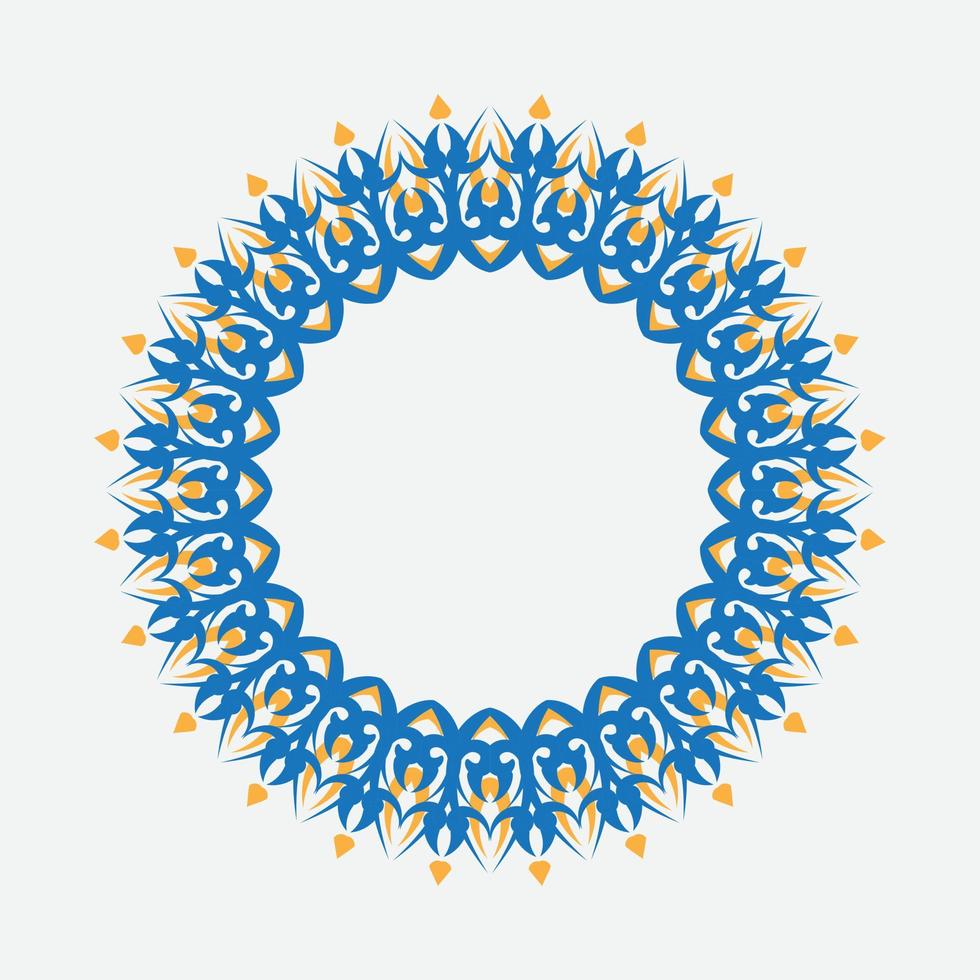 round linear narrow and wide frame in abstract oriental motif. Traditional elegant floral eastern ornament to decorate and design greeting card, certificate, wedding invitation, social media design vector