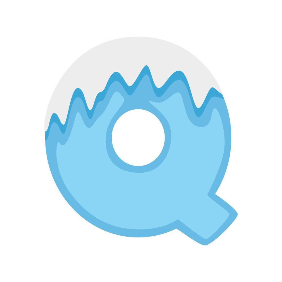 Letter Q Snow, vector illustration
