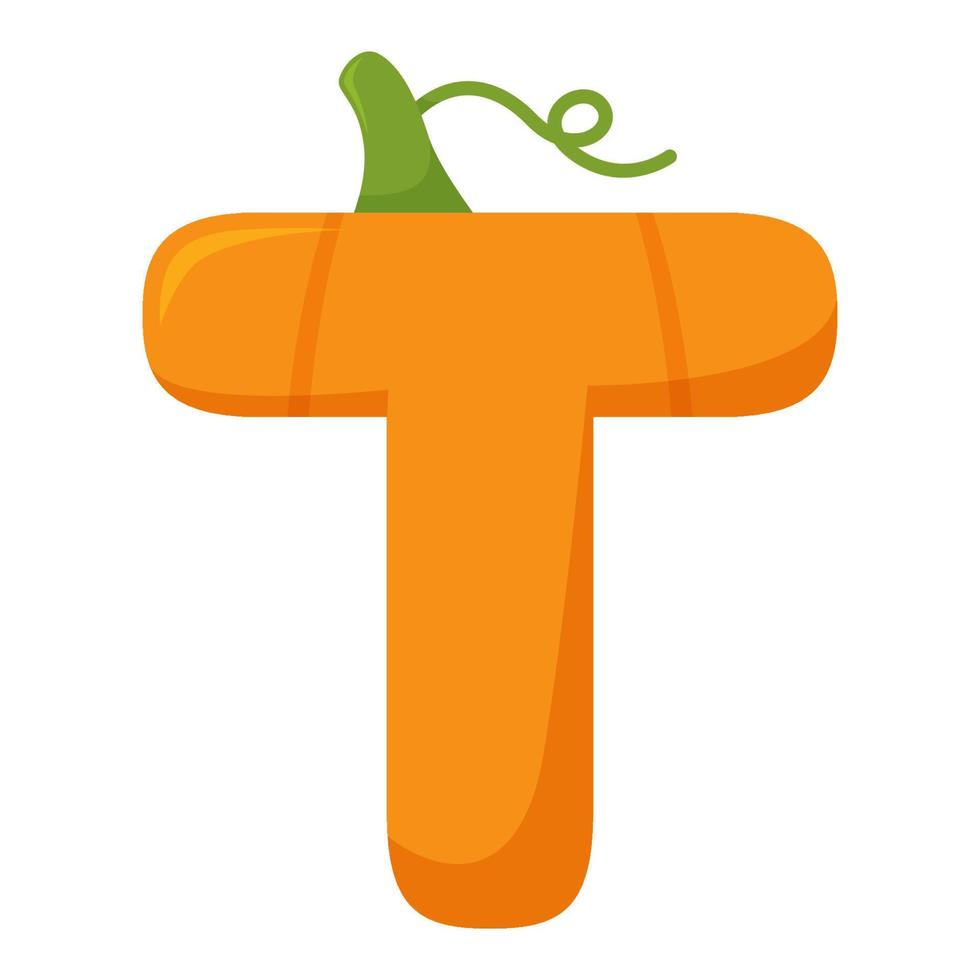 Letter T Pumpkin, vector illustration