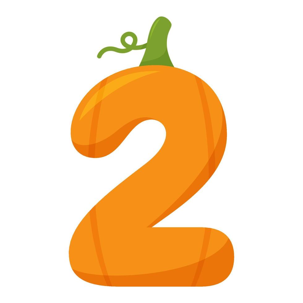 Number 2 Pumpkin, vector illustration