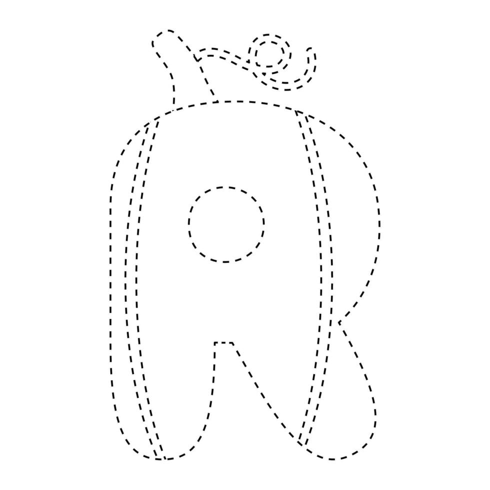 Letter R tracing worksheet for kids vector