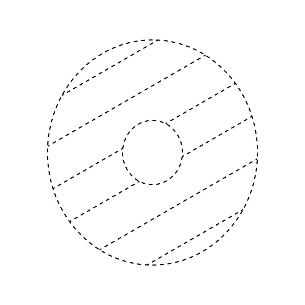 Letter O tracing worksheet for kids vector
