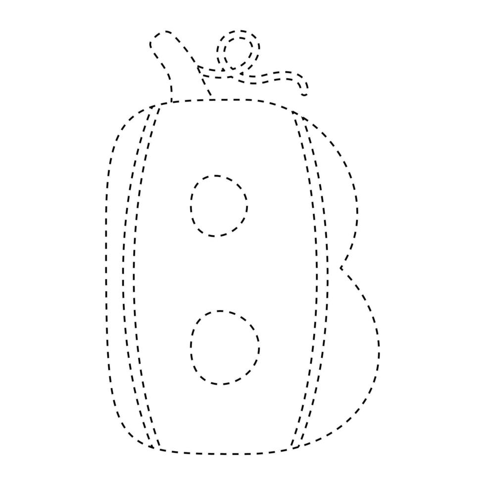 Letter B tracing worksheet for kids vector
