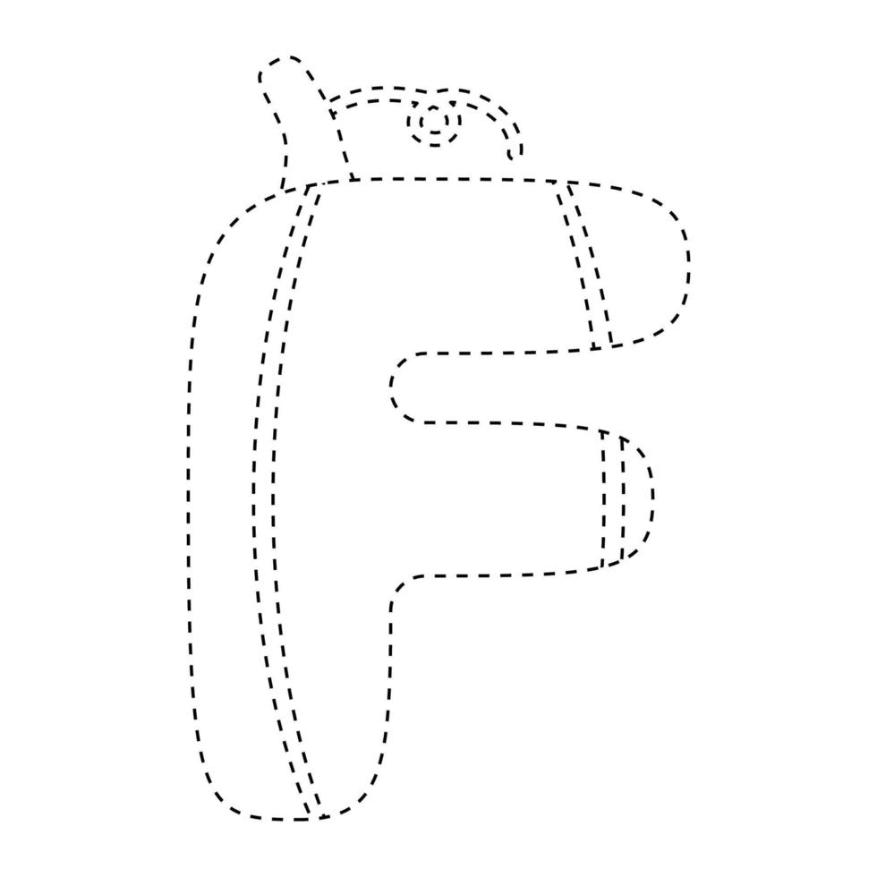 Letter F tracing worksheet for kids vector