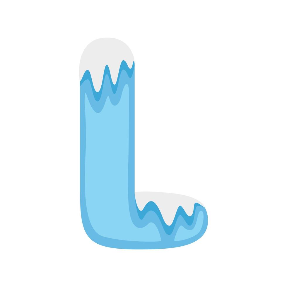 Letter L Snow, vector illustration