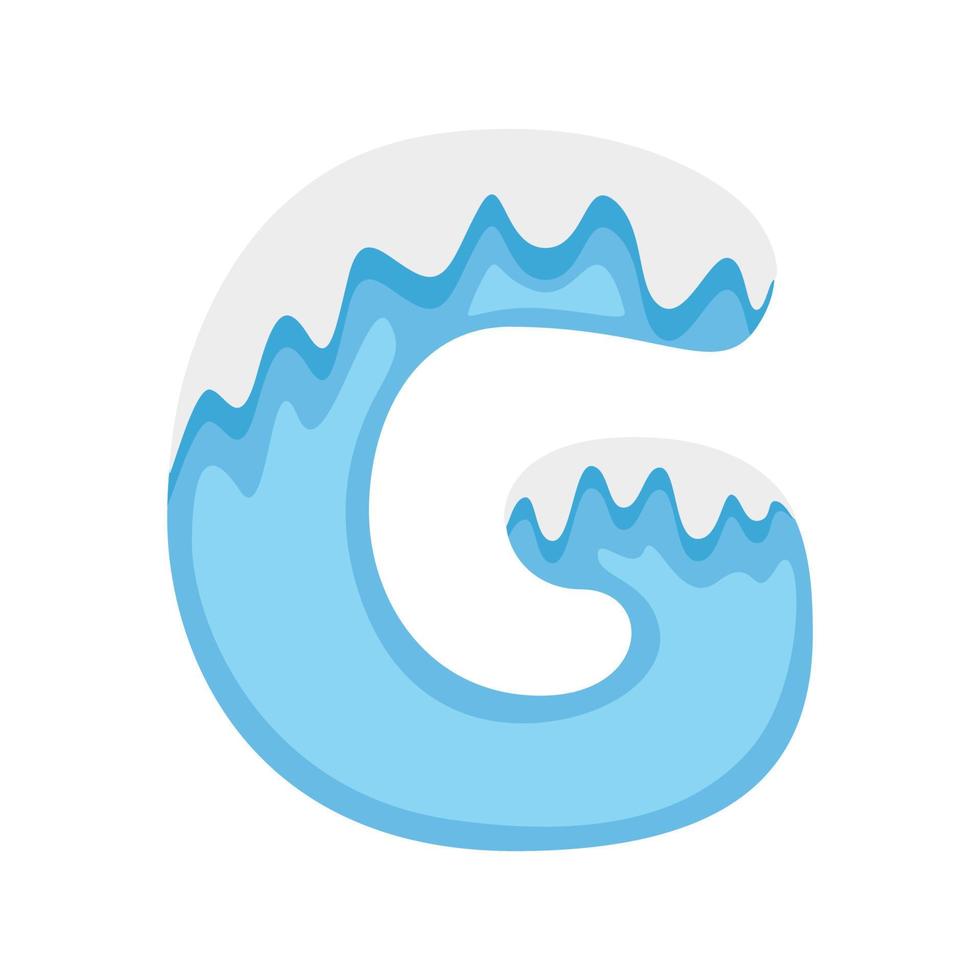 Letter G Snow, vector illustration