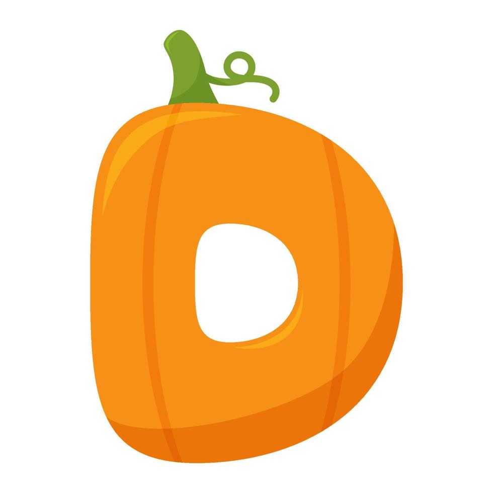 letra d calabaza, ilustración vectorial vector