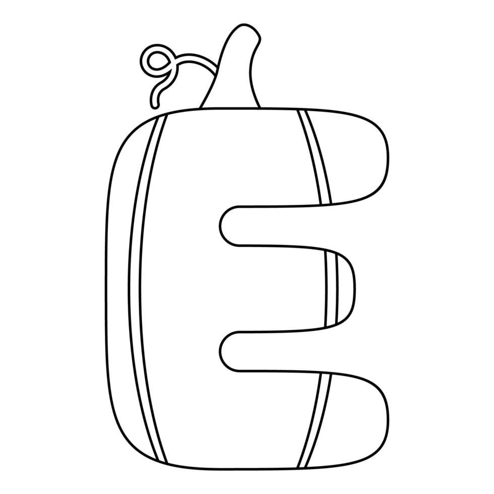 Coloring page with Letter E for kids vector
