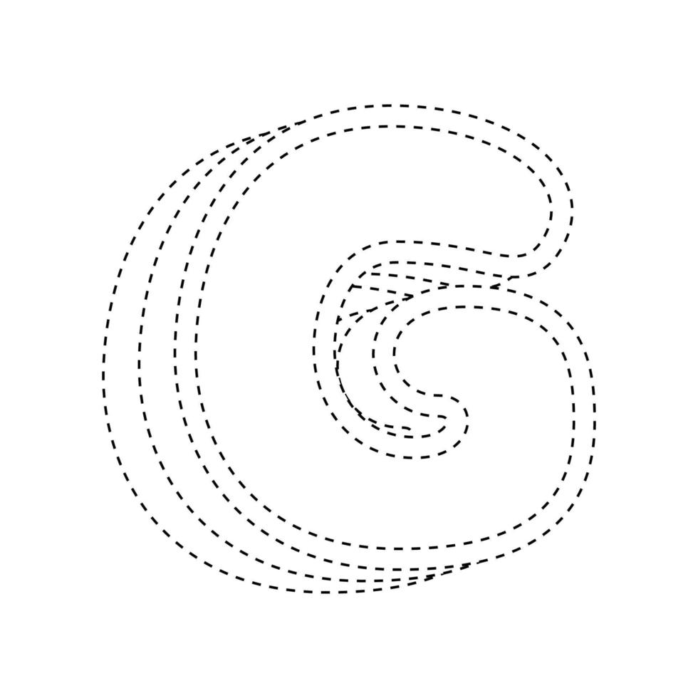 Letter G tracing worksheet for kids vector