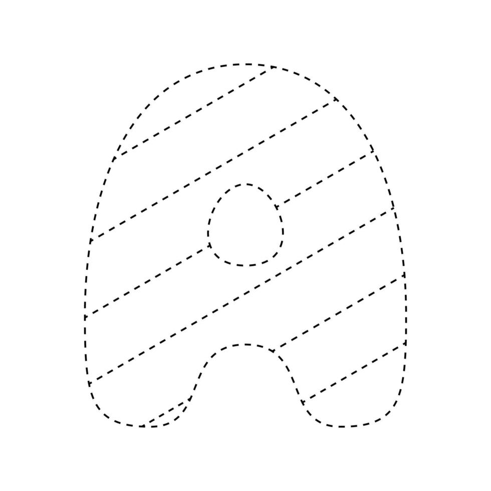 Letter A tracing worksheet for kids vector